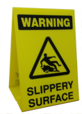 Safety Corflute Stand - Warning Slippery Surface